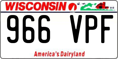 WI license plate 966VPF