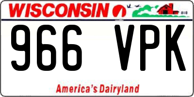 WI license plate 966VPK