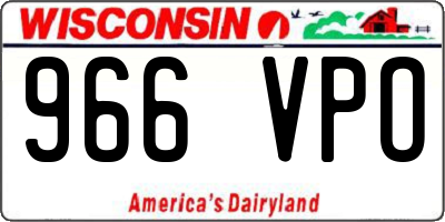 WI license plate 966VPO