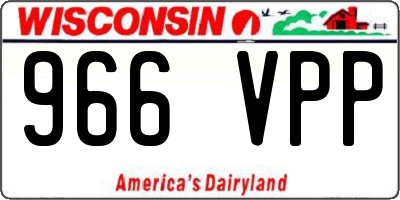 WI license plate 966VPP