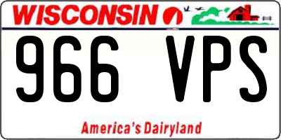 WI license plate 966VPS