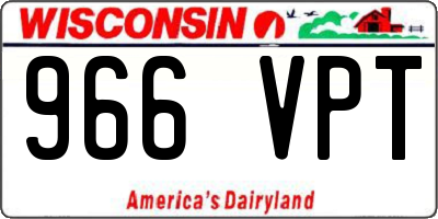 WI license plate 966VPT