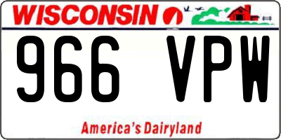 WI license plate 966VPW