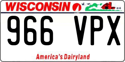 WI license plate 966VPX