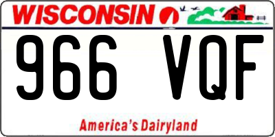 WI license plate 966VQF