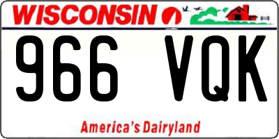 WI license plate 966VQK