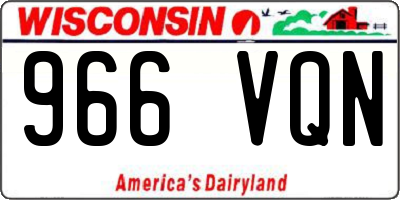 WI license plate 966VQN