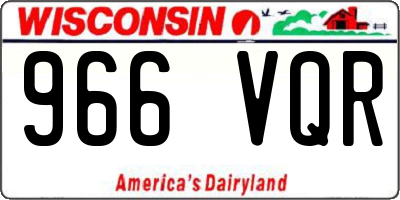 WI license plate 966VQR