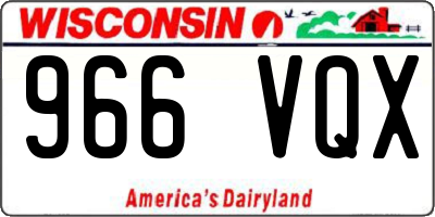 WI license plate 966VQX