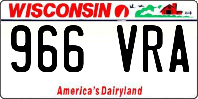 WI license plate 966VRA