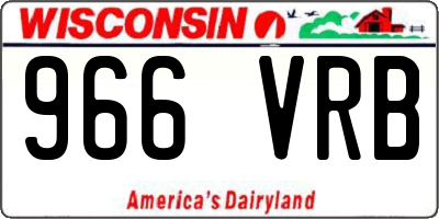 WI license plate 966VRB