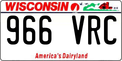 WI license plate 966VRC
