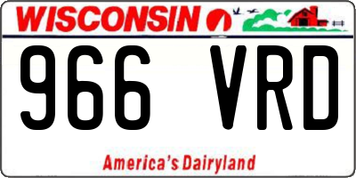 WI license plate 966VRD