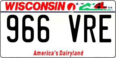 WI license plate 966VRE