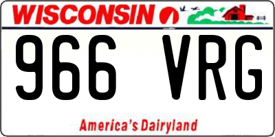 WI license plate 966VRG