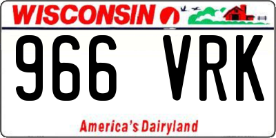 WI license plate 966VRK