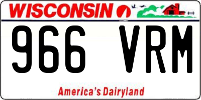 WI license plate 966VRM