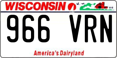 WI license plate 966VRN
