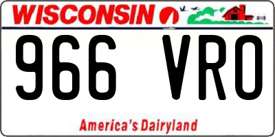 WI license plate 966VRO