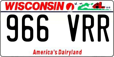 WI license plate 966VRR