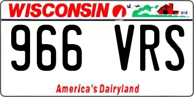 WI license plate 966VRS