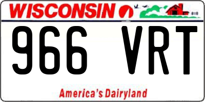 WI license plate 966VRT