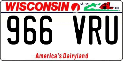 WI license plate 966VRU