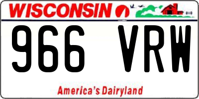 WI license plate 966VRW