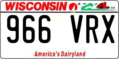 WI license plate 966VRX