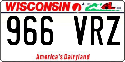 WI license plate 966VRZ