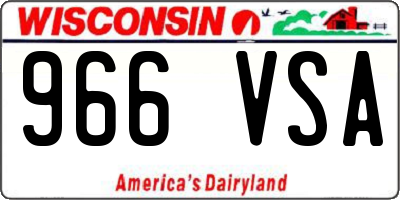 WI license plate 966VSA