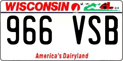 WI license plate 966VSB