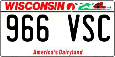 WI license plate 966VSC