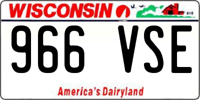 WI license plate 966VSE