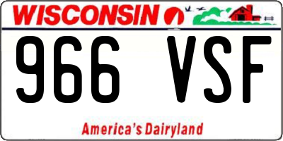 WI license plate 966VSF