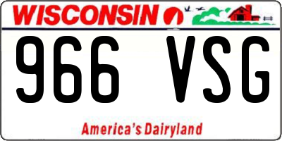 WI license plate 966VSG