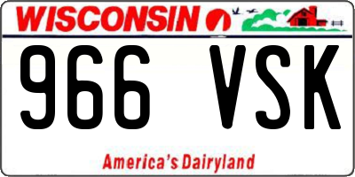 WI license plate 966VSK