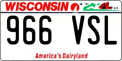 WI license plate 966VSL