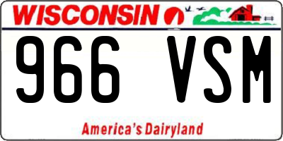 WI license plate 966VSM