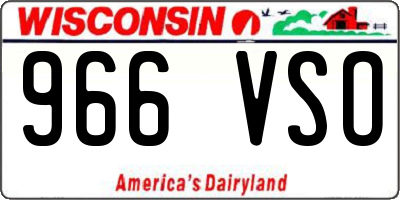 WI license plate 966VSO