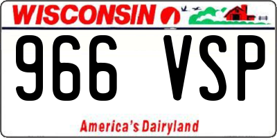 WI license plate 966VSP
