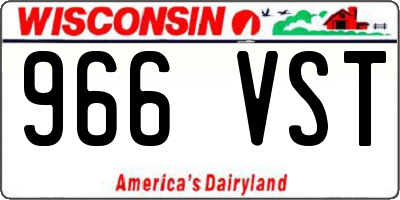WI license plate 966VST