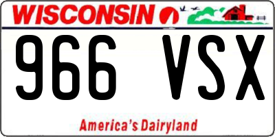 WI license plate 966VSX