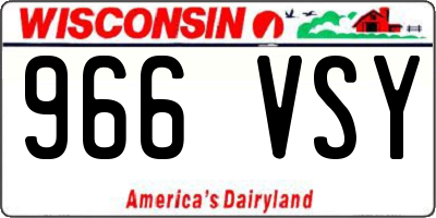 WI license plate 966VSY