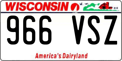 WI license plate 966VSZ