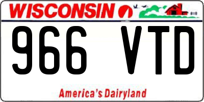 WI license plate 966VTD