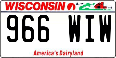 WI license plate 966WIW