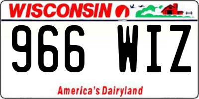 WI license plate 966WIZ