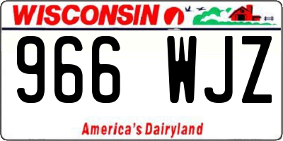 WI license plate 966WJZ