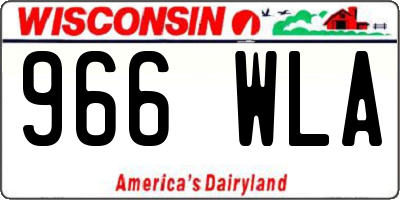 WI license plate 966WLA